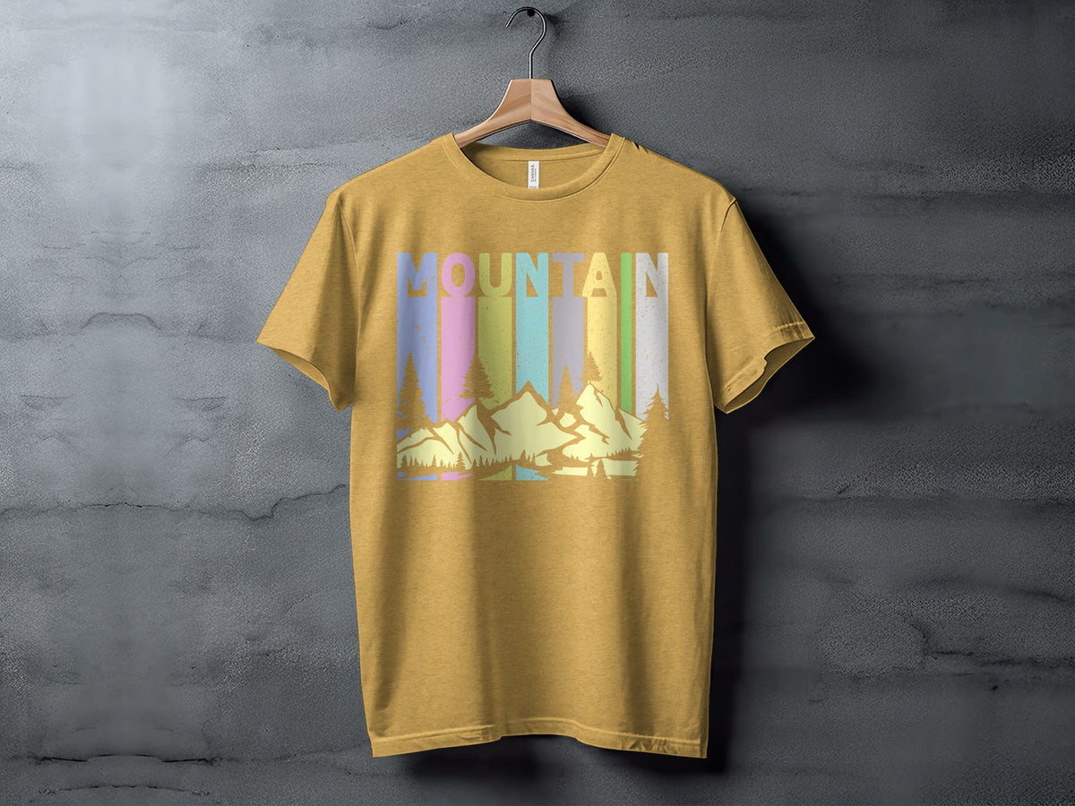 Colorful Mountain Scenery Graphic T-Shirt Long Sleeve T-Shirt
