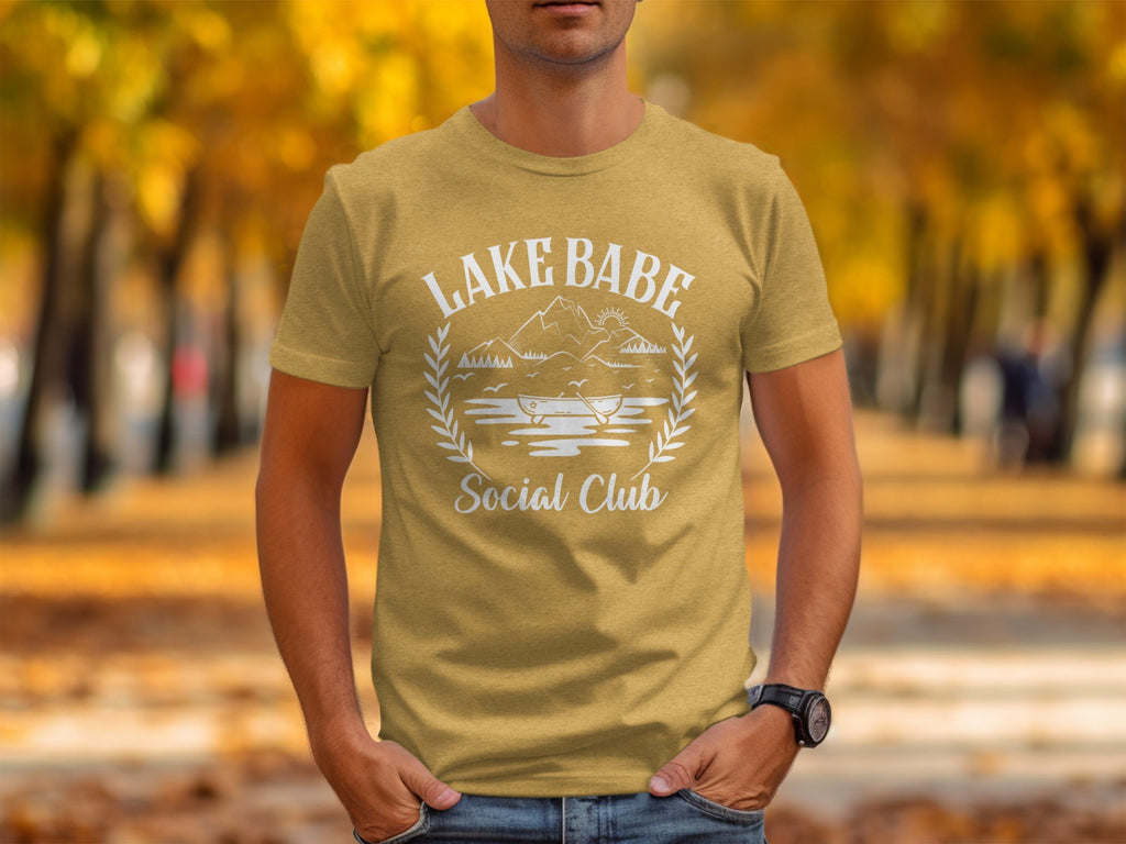 Lake Babe Social Club Mountains and Boat Graphic T-Shirt