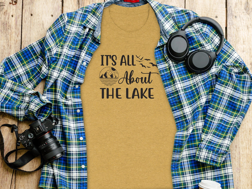 It's All About The Lake Mountain and Birds Graphic T-Shirt