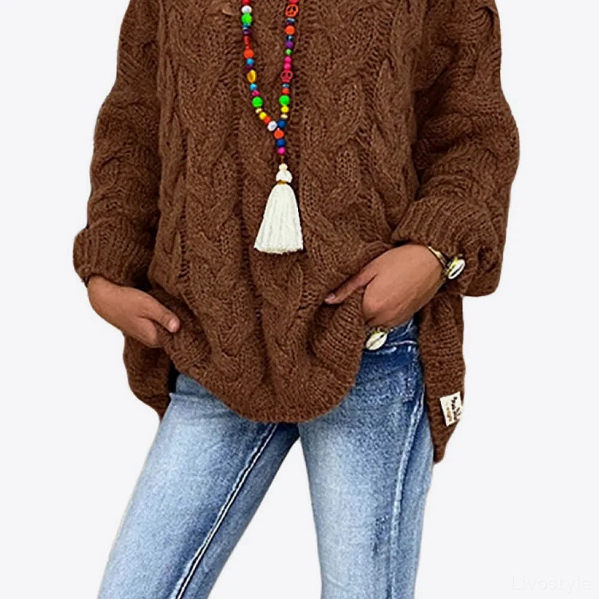 Cable-Knit Hooded Sweater
