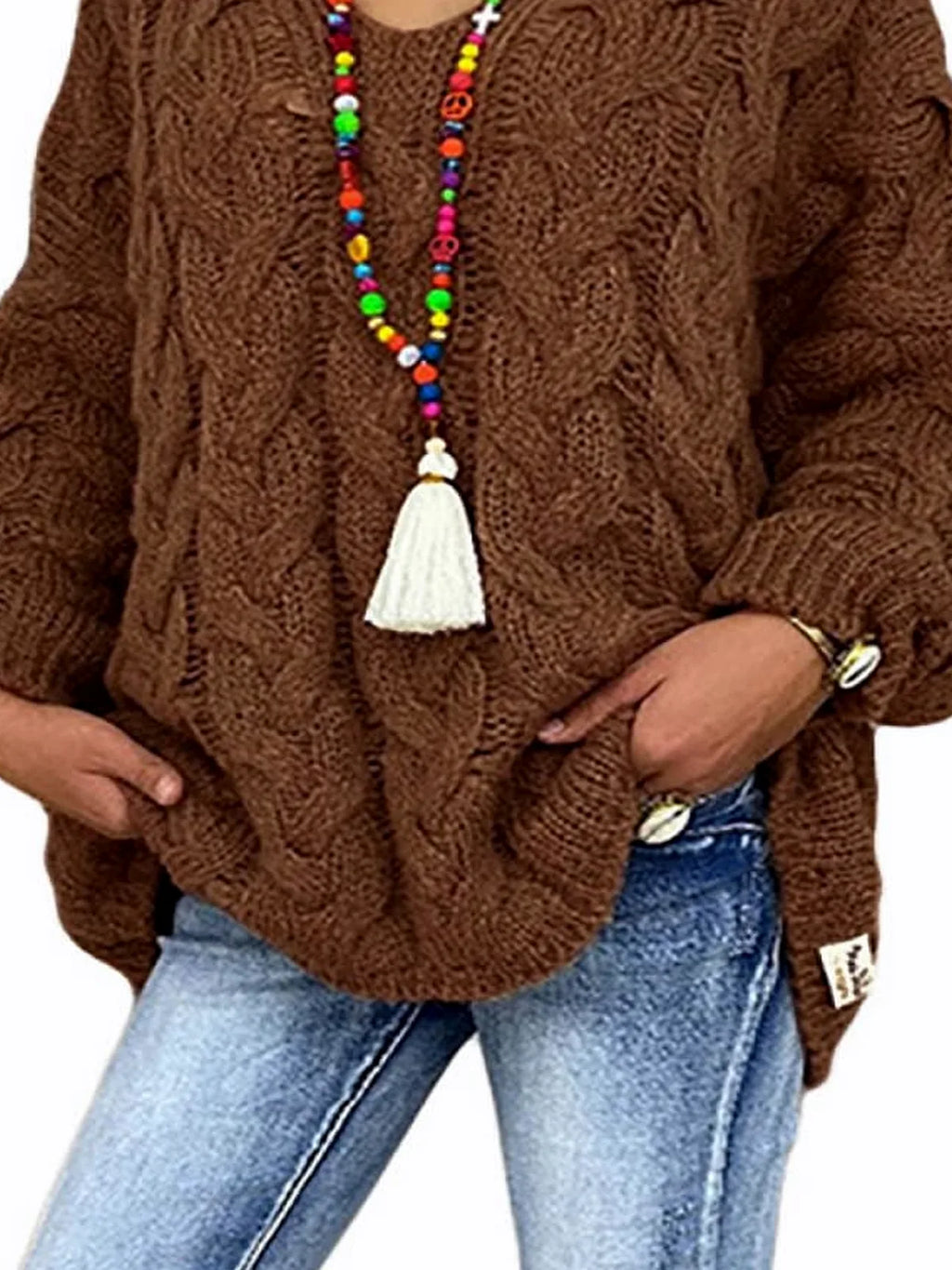 Cable-Knit Hooded Sweater