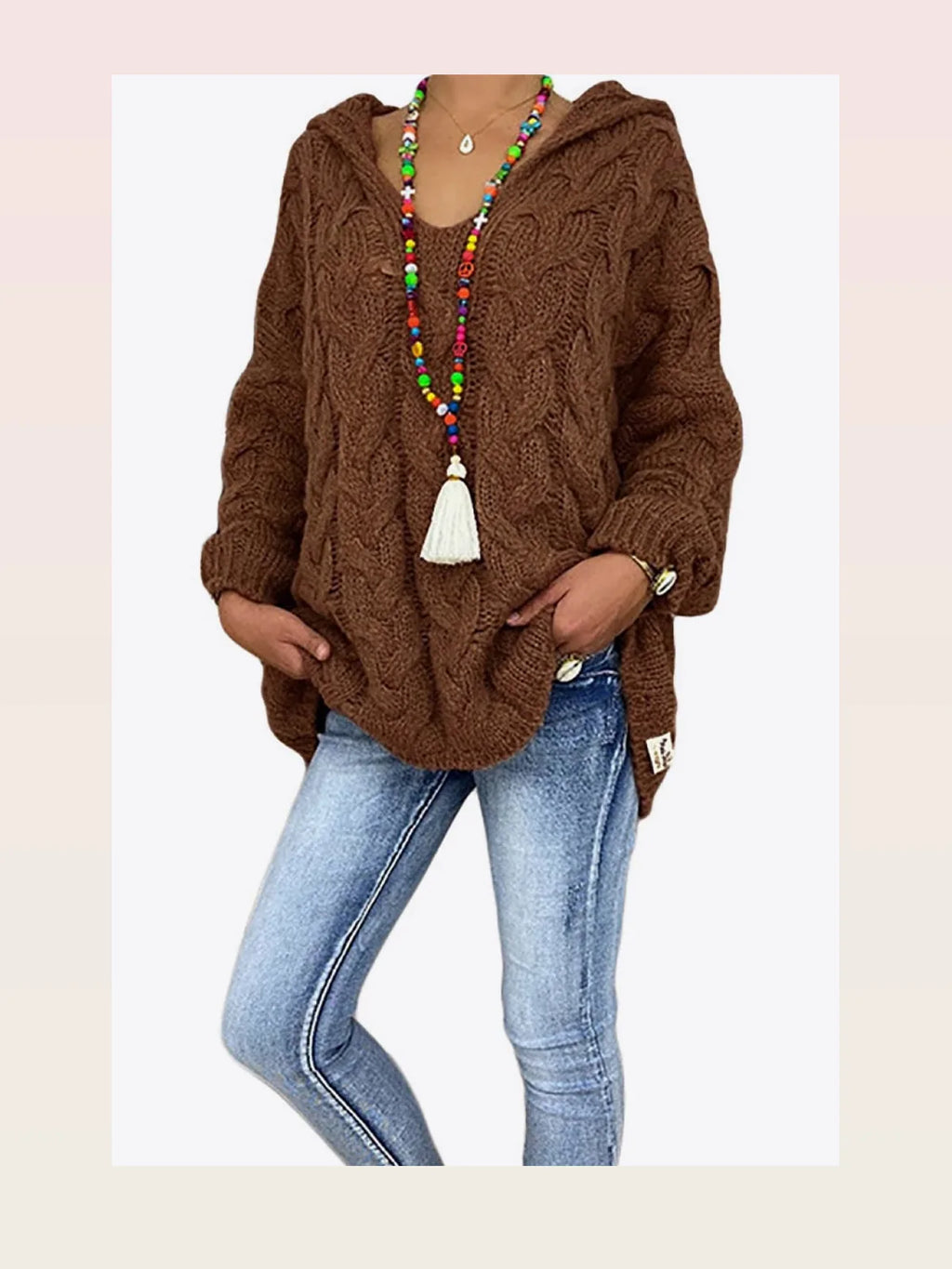 Cable-Knit Hooded Sweater