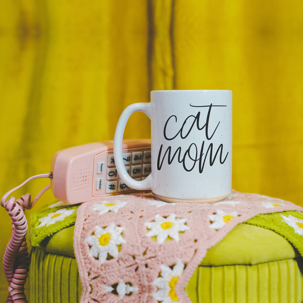 Cat Mom Mug 16oz Ceramic Coffee Cup Funny Cat Lover Gift Dishwasher Safe