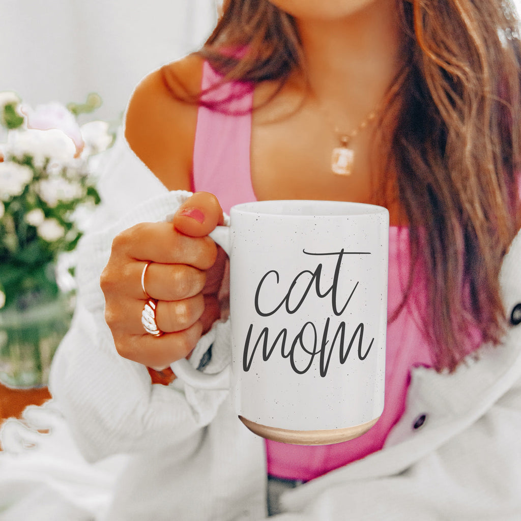Cat Mom Mug 16oz Ceramic Coffee Cup Funny Cat Lover Gift Dishwasher Safe