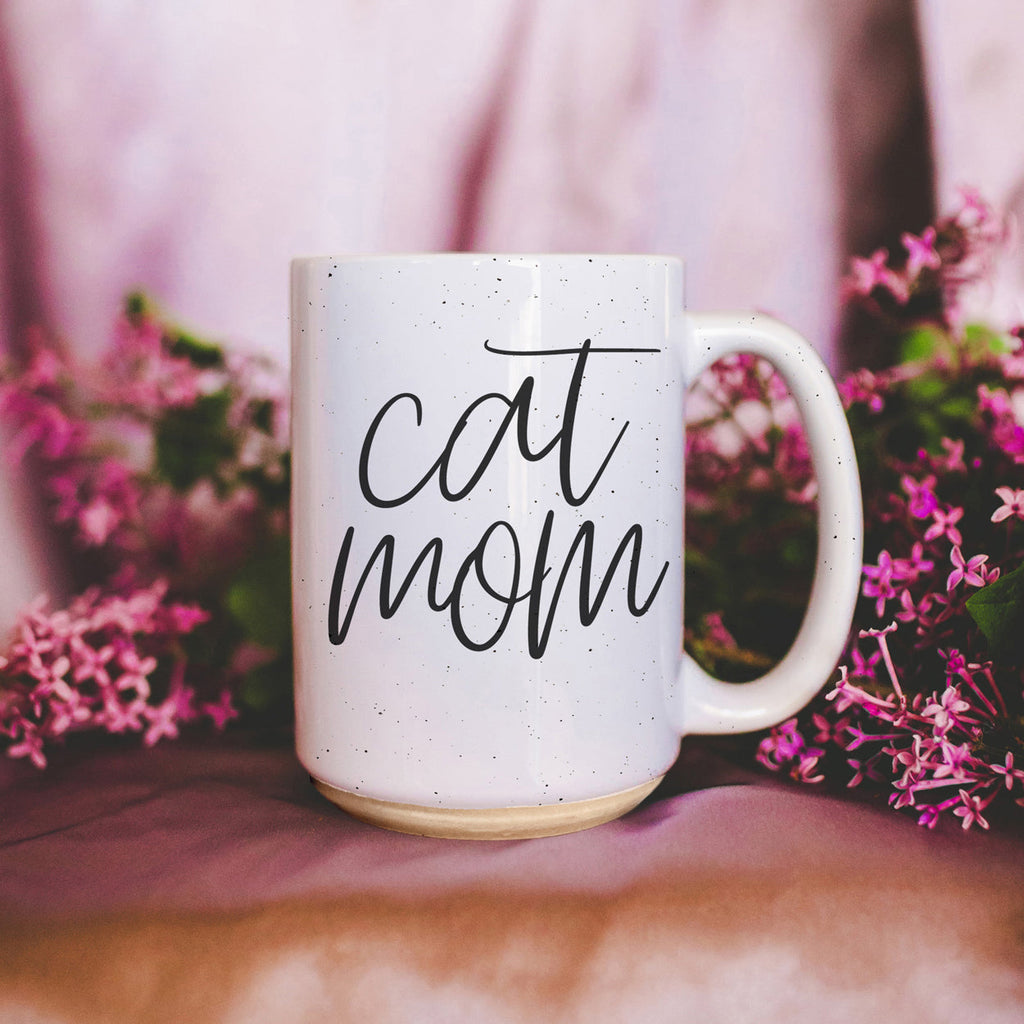 Cat Mom Mug 16oz Ceramic Coffee Cup Funny Cat Lover Gift Dishwasher Safe