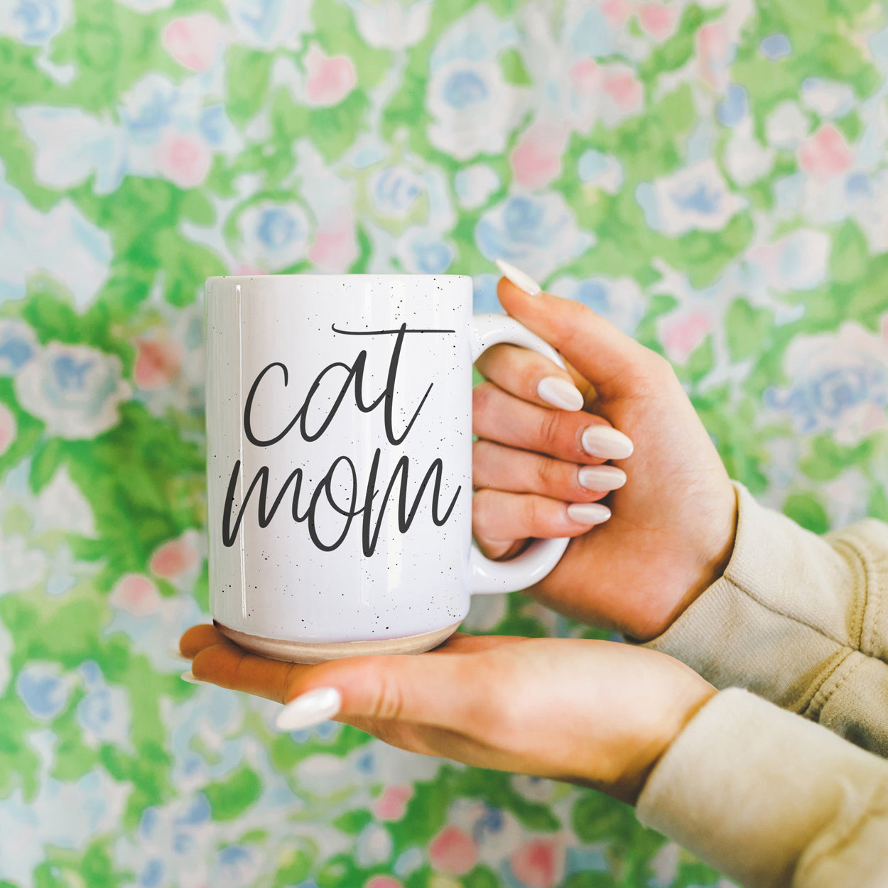 Cat Mom Mug 16oz Ceramic Coffee Cup Funny Cat Lover Gift Dishwasher Safe