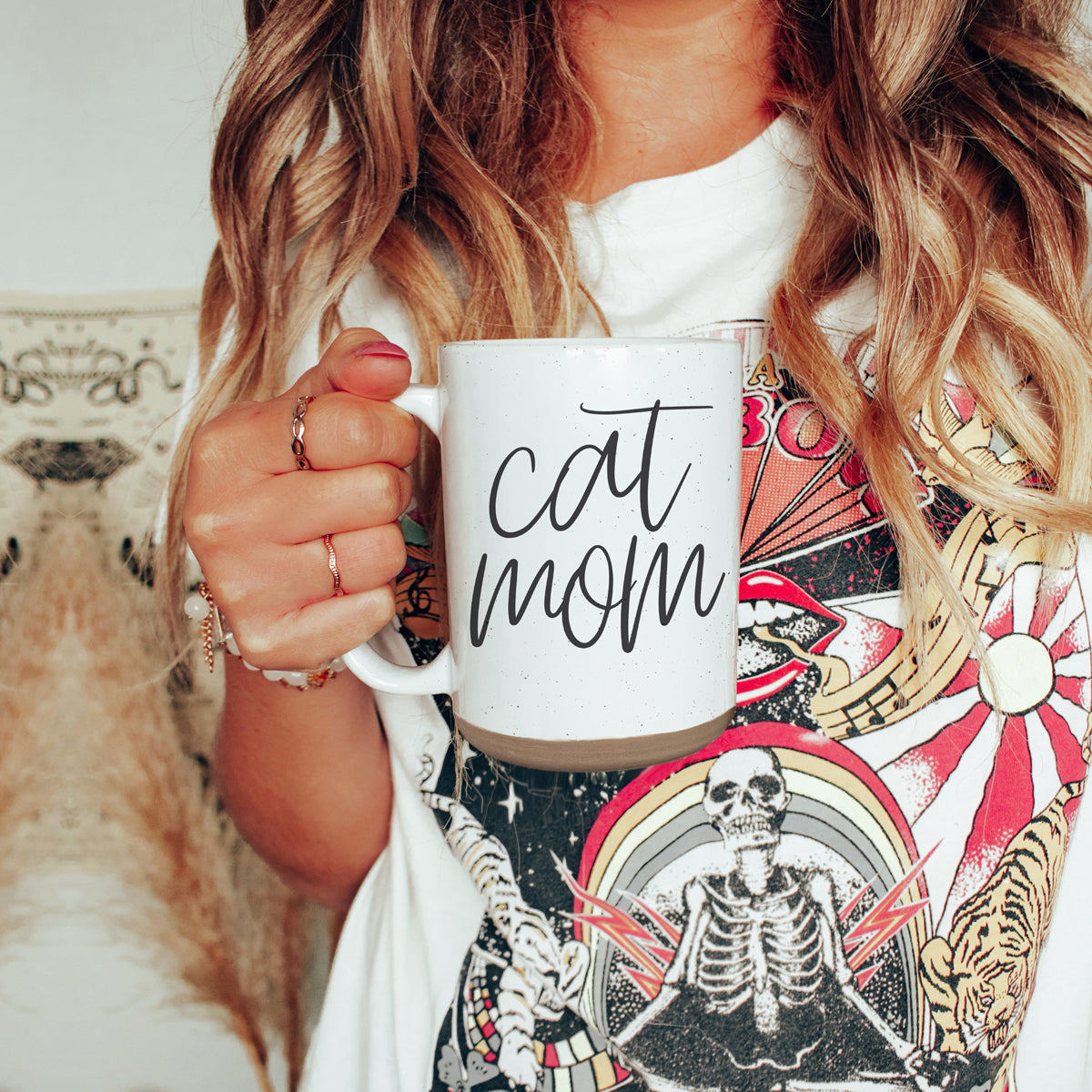 Cat Mom Mug 16oz Ceramic Coffee Cup Funny Cat Lover Gift Dishwasher Safe