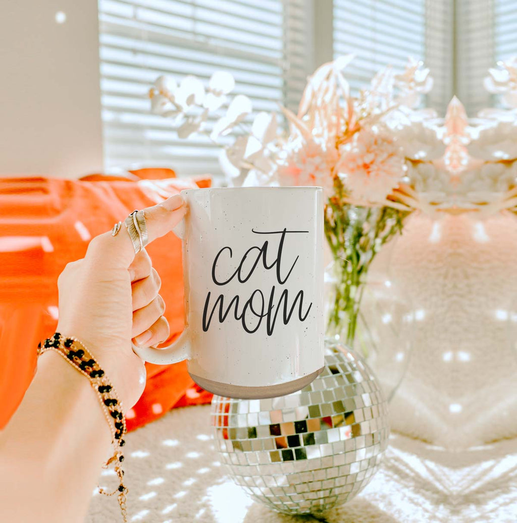 Cat Mom Mug 16oz Ceramic Coffee Cup Funny Cat Lover Gift Dishwasher Safe