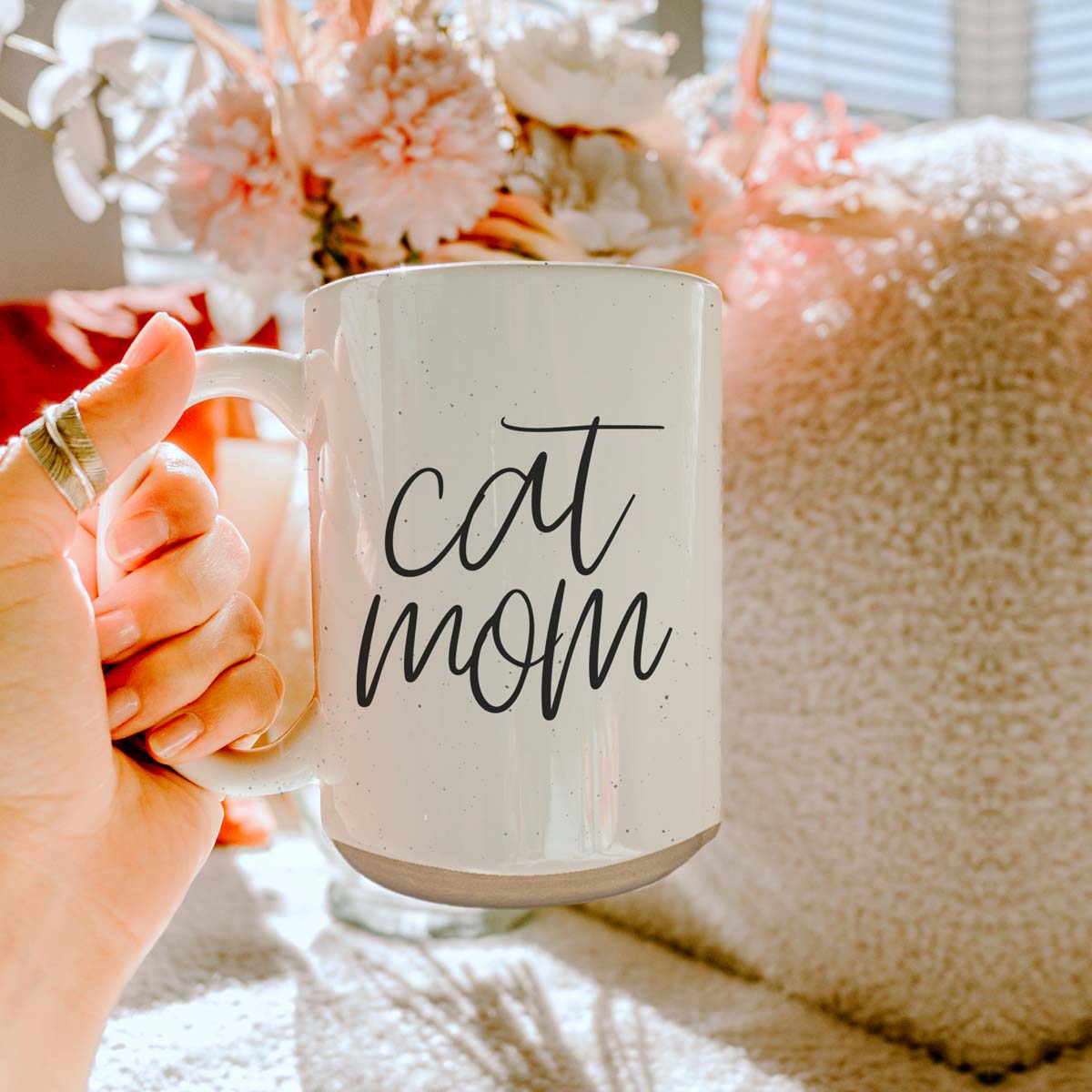 Cat Mom Mug 16oz Ceramic Coffee Cup Funny Cat Lover Gift Dishwasher Safe