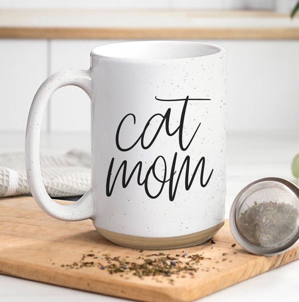 Cat Mom Mug 16oz Ceramic Coffee Cup Funny Cat Lover Gift Dishwasher Safe
