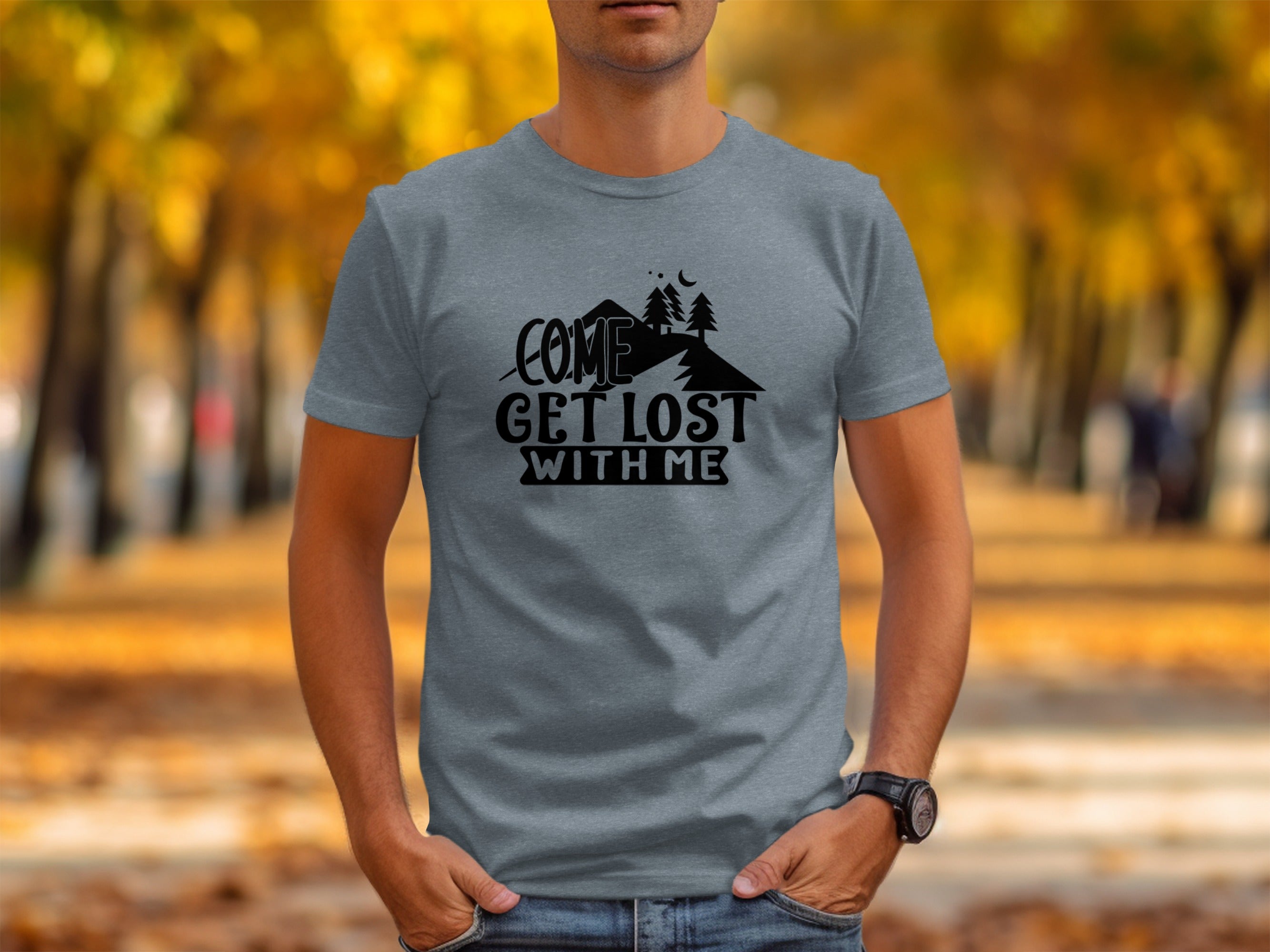 Come Get Lost With Me Mountains and Trees Graphic T-Shirt