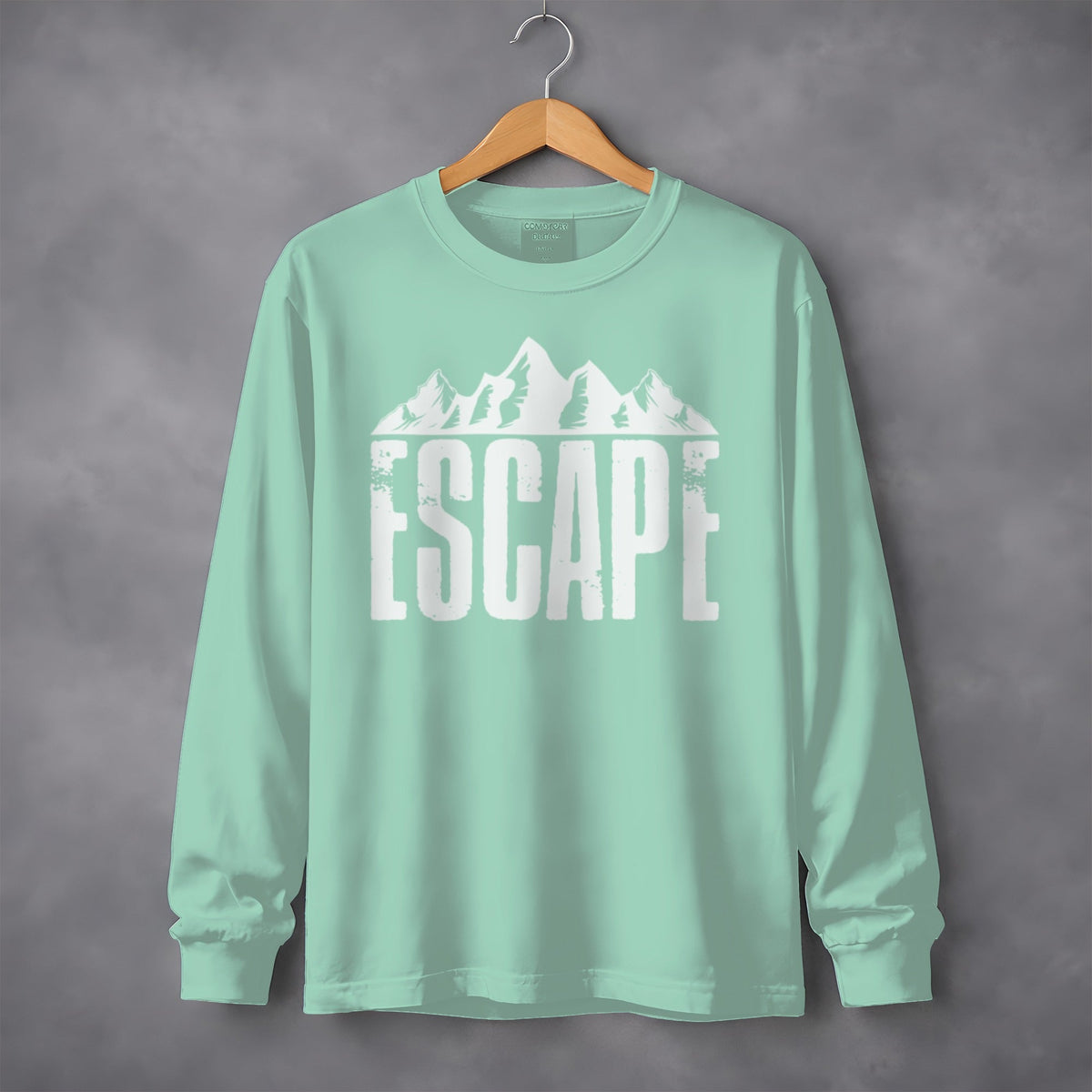 Escape to Nature with Mountain Graphic Art Long Sleeve T-Shirt