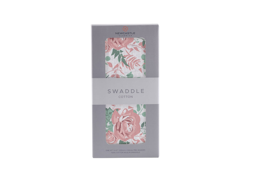 Cotton Muslin Swaddle Blanket 47 Inch Desert Rose Print