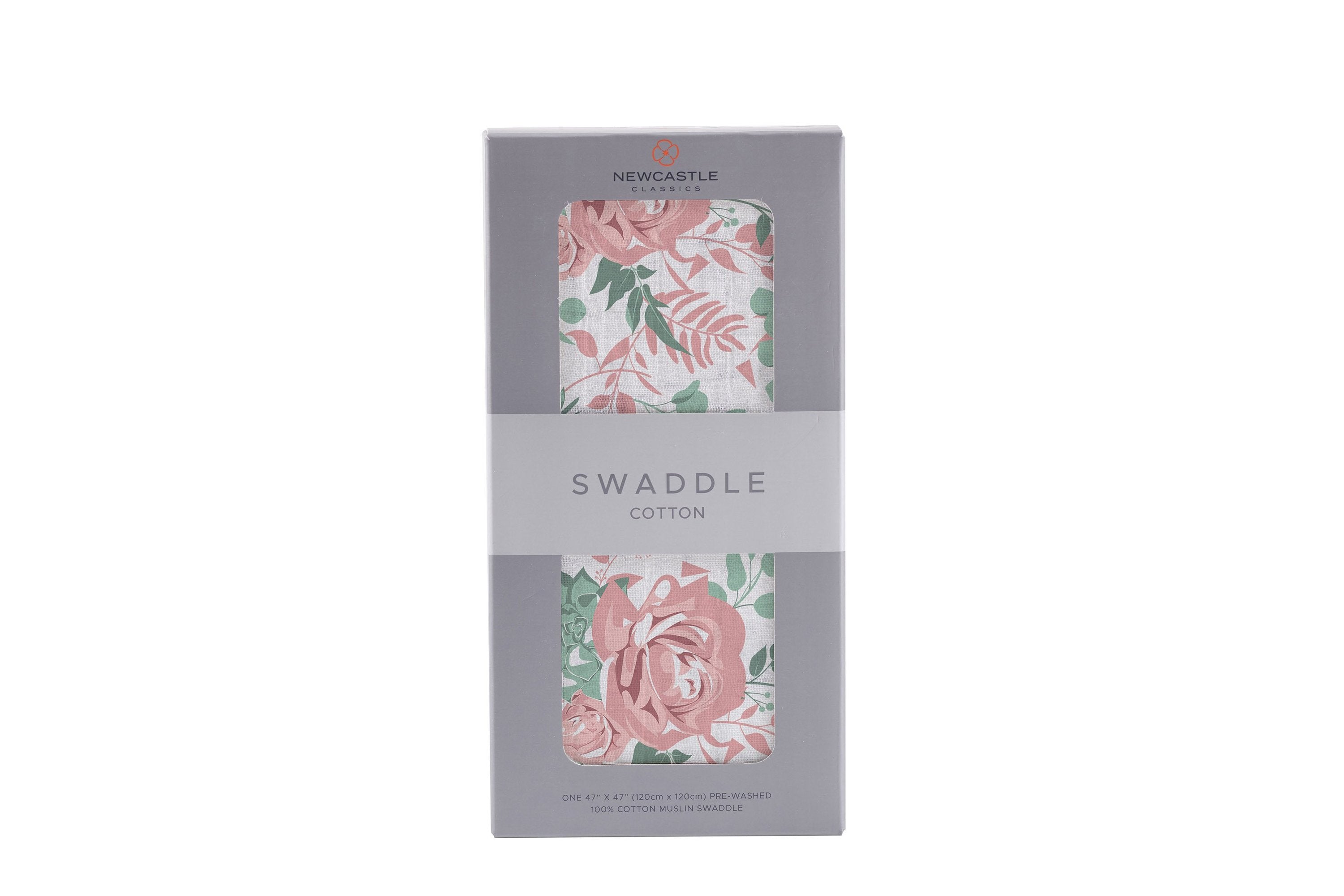 Cotton Muslin Swaddle Blanket 47 Inch Desert Rose Print