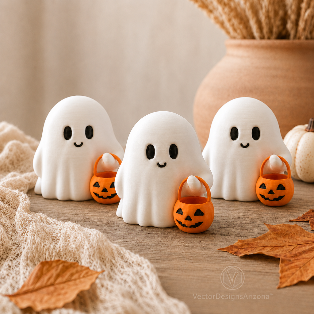 Tiny Trick-or-Treat Ghost with Optional Personalized Stand