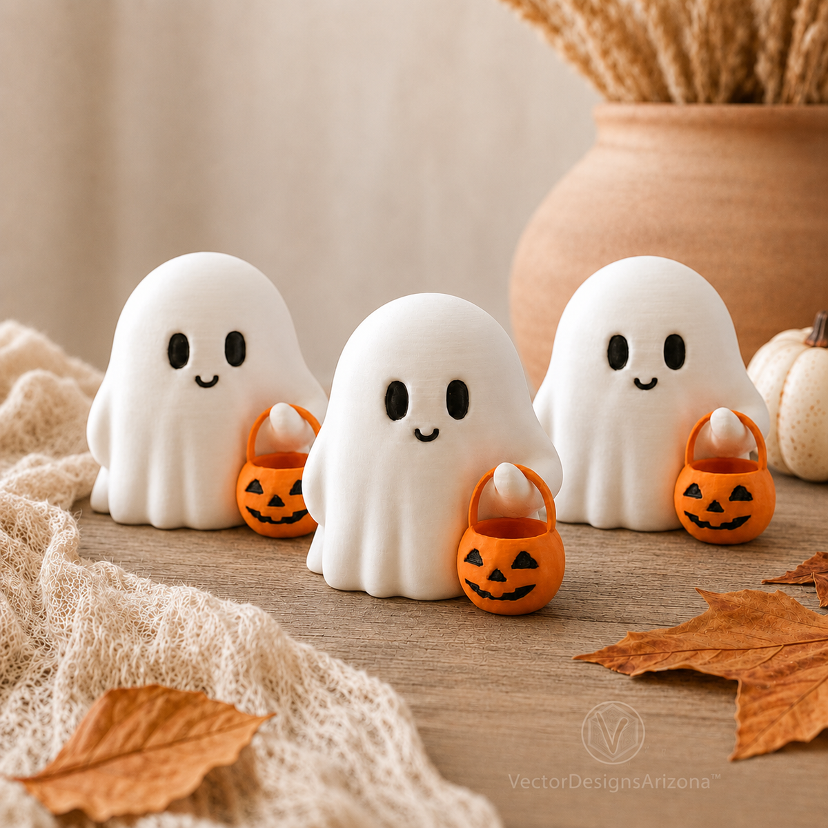 Tiny Trick-or-Treat Ghost with Optional Personalized Stand