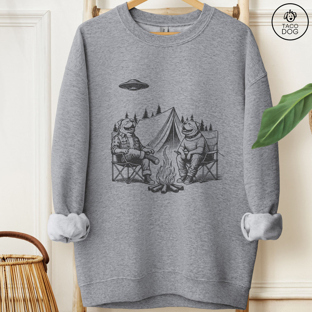 English Bulldog Camping Sweatshirt