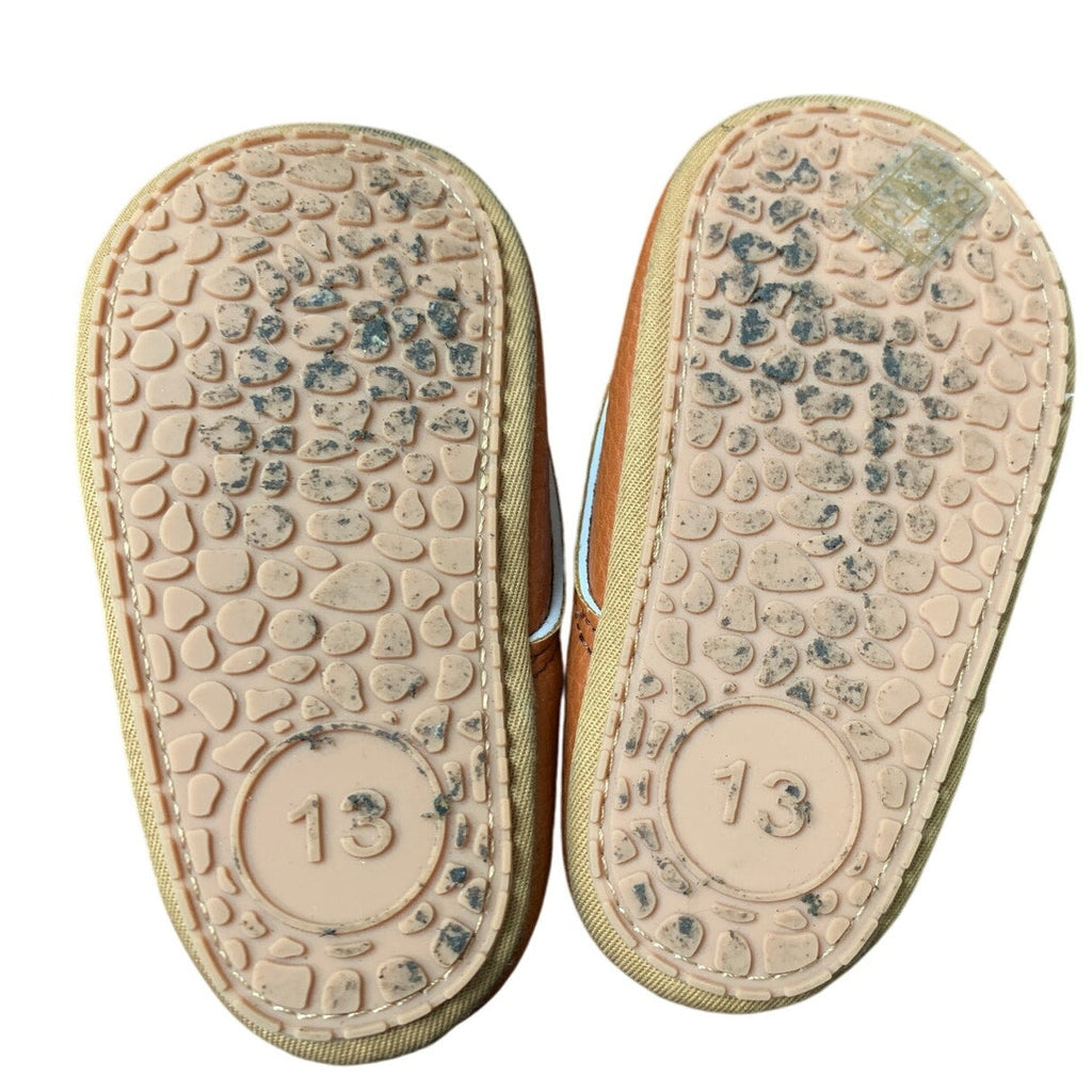 HsdsBebe Baby Boys 12-18 Months Brown Sneakers Hook & Loop Closure Oxford Shoes