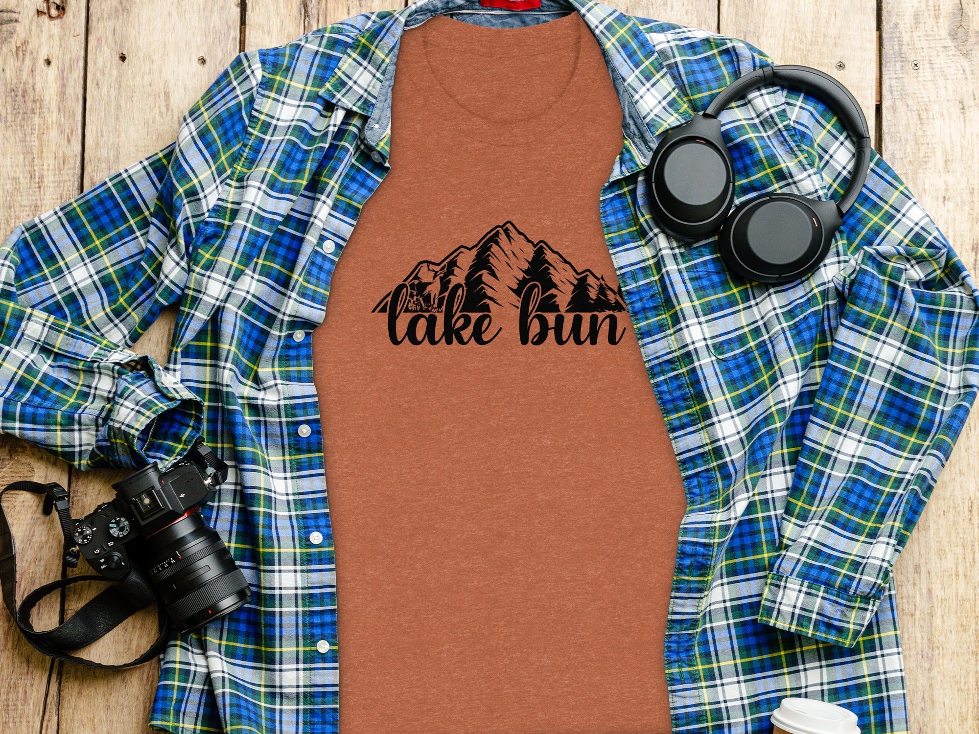 Lake Bun Mountains Nature Lover Graphic Design T-Shirt