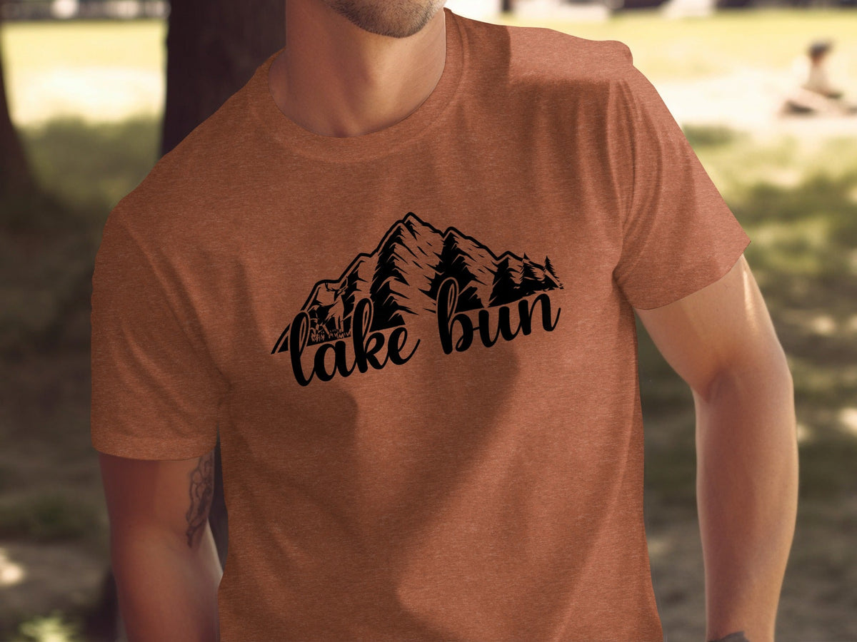 Lake Bun Mountains Nature Lover Graphic Design T-Shirt