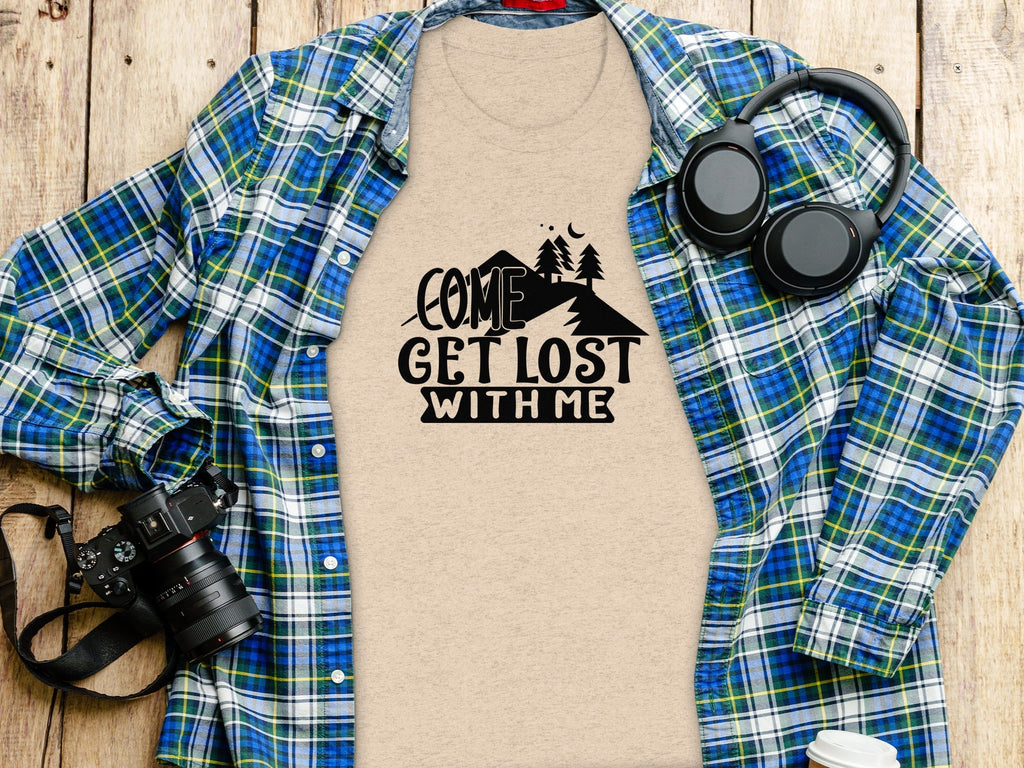 Come Get Lost With Me Mountains and Trees Graphic T-Shirt