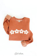 OAT COLLECTIVE "Daisy Row" Western Graphic Sweatshirt — Heather Autumn Plush Sponge Fleece