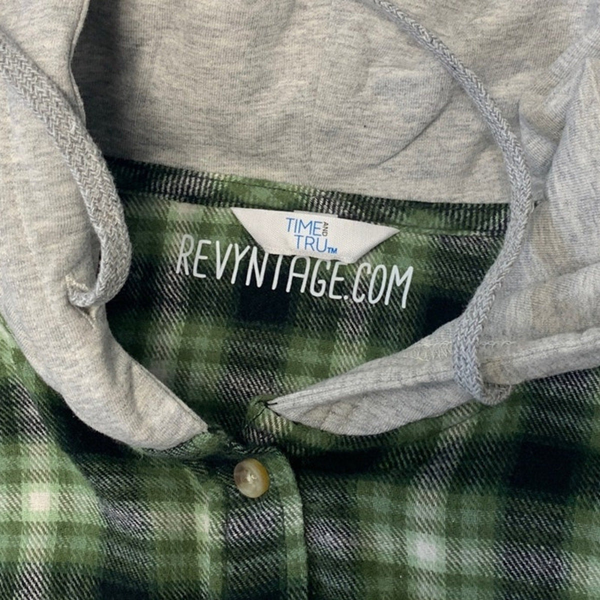 New Hand Printed Women Medium Red Cardinal Bird Plaid Flannel Long Sleeve Hoodie