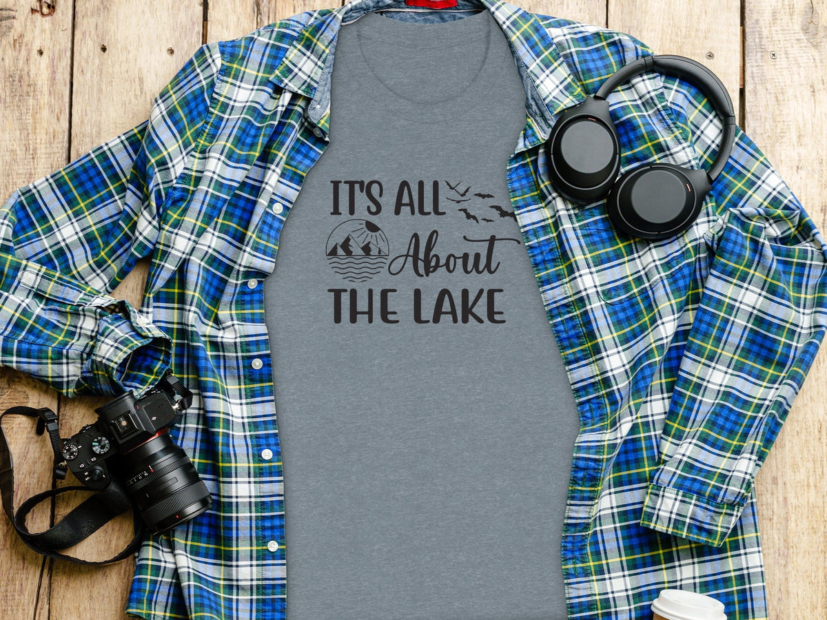 It's All About The Lake Mountain and Birds Graphic T-Shirt
