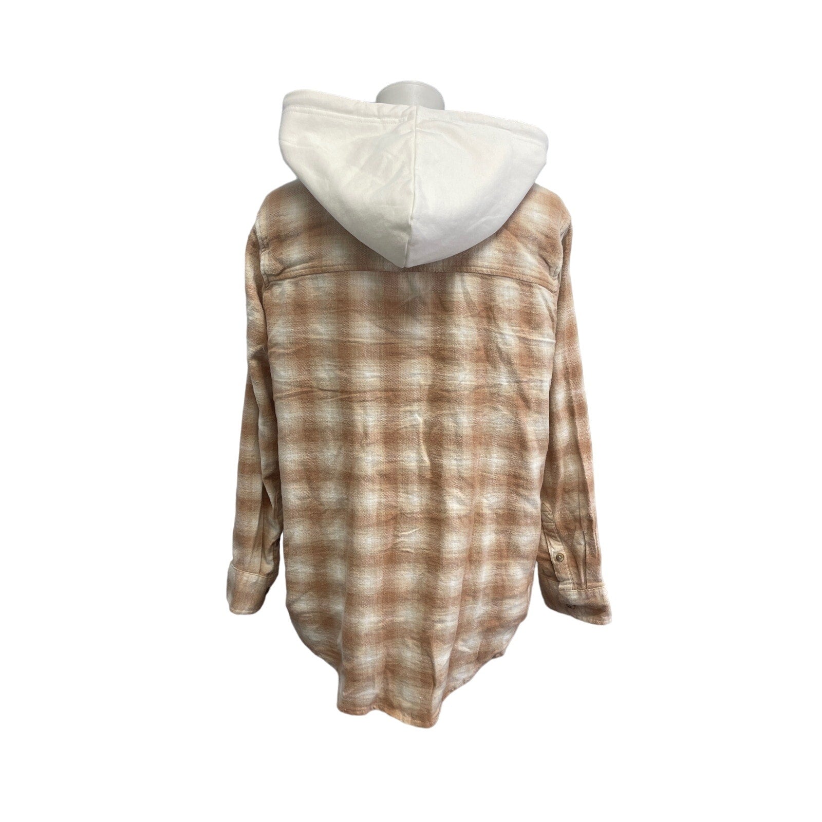 New Hand Printed Womens XL Black Lab Dog Long Sleeve Plaid Flannel Hoodie