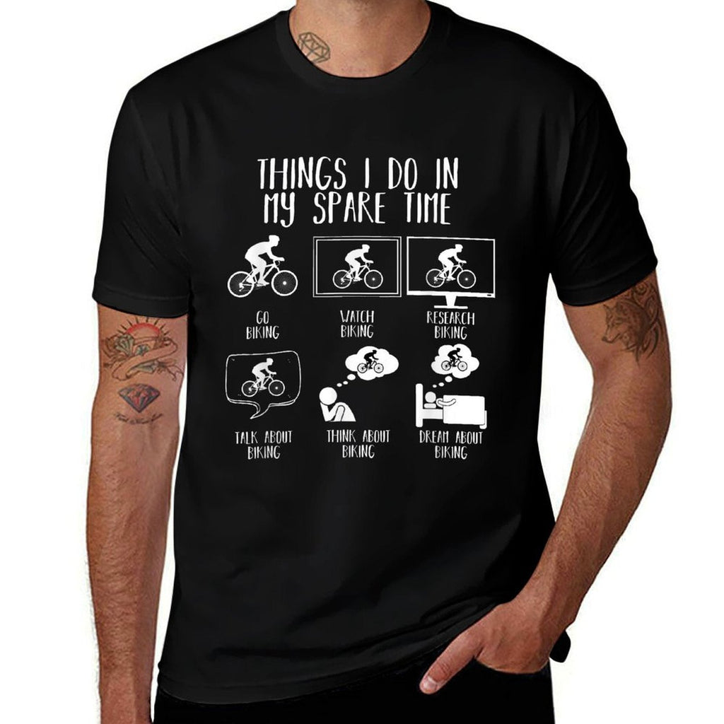 Things I Do In My Spare Time Mountain Bike Funny Biking  Moisture-wicking T-Shirt
