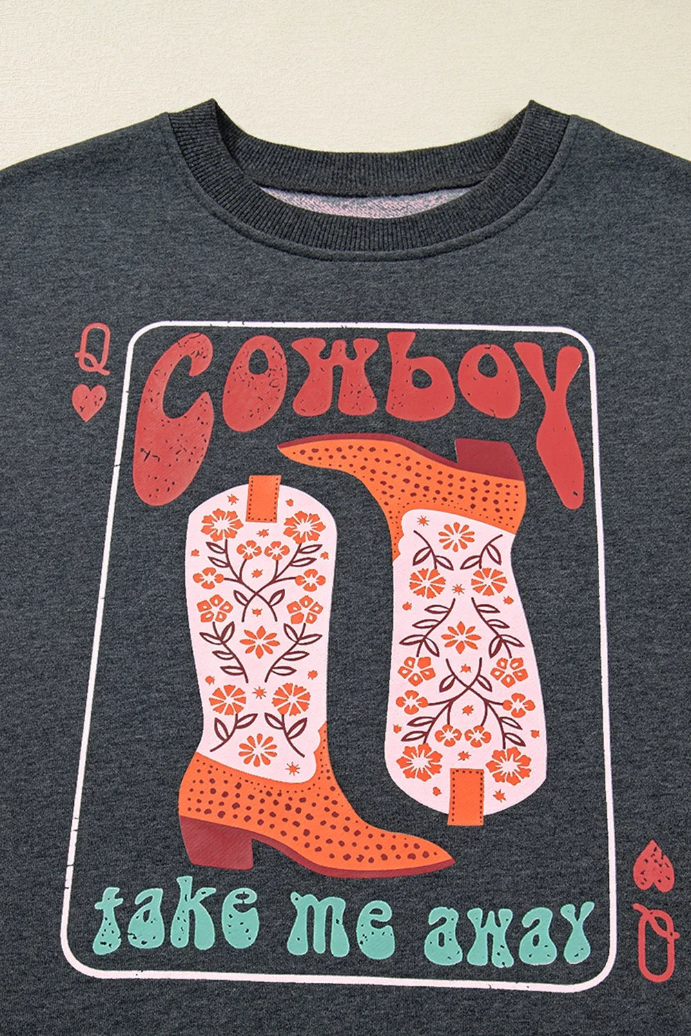 Western Cowboy Queen Drop Shoulder Sweatshirt