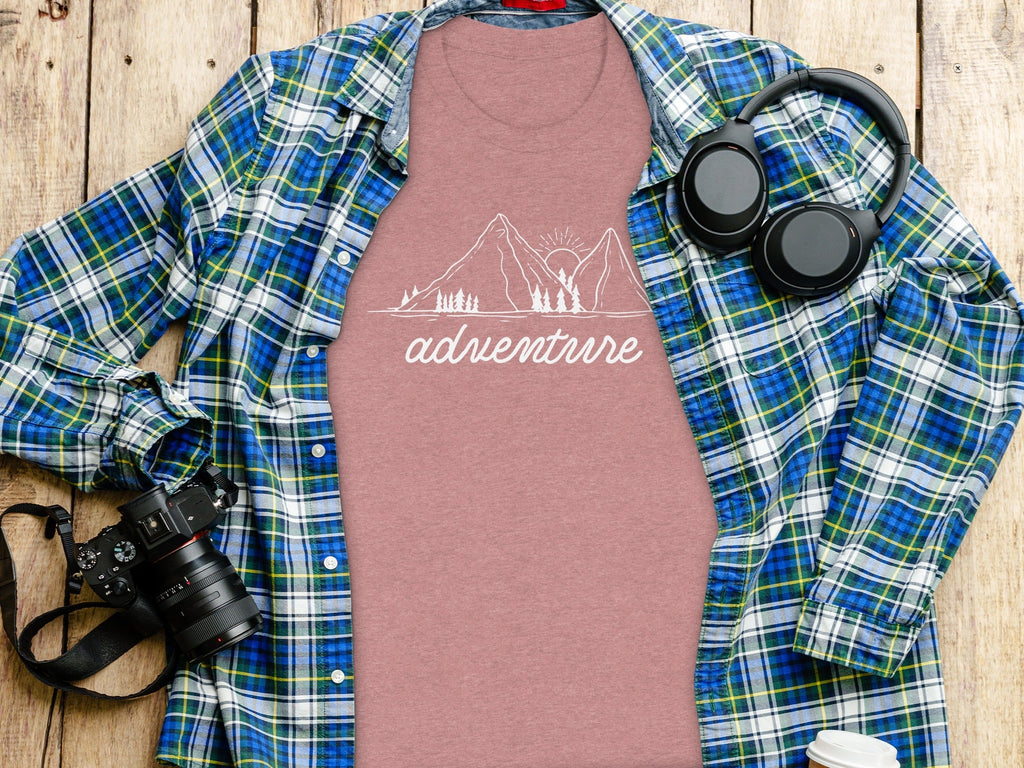 Adventure Awaits Mountains Graphic Tee Nature Lovers T-Shirt