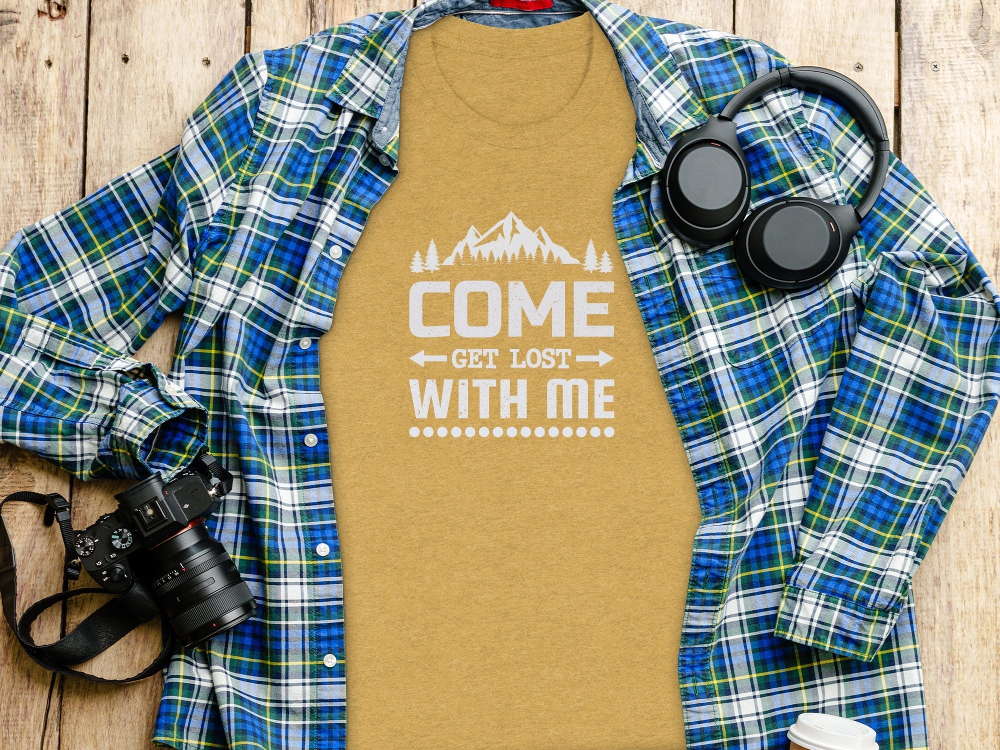 Come Get Lost With Me Mountains and Trees Graphic T-Shirt