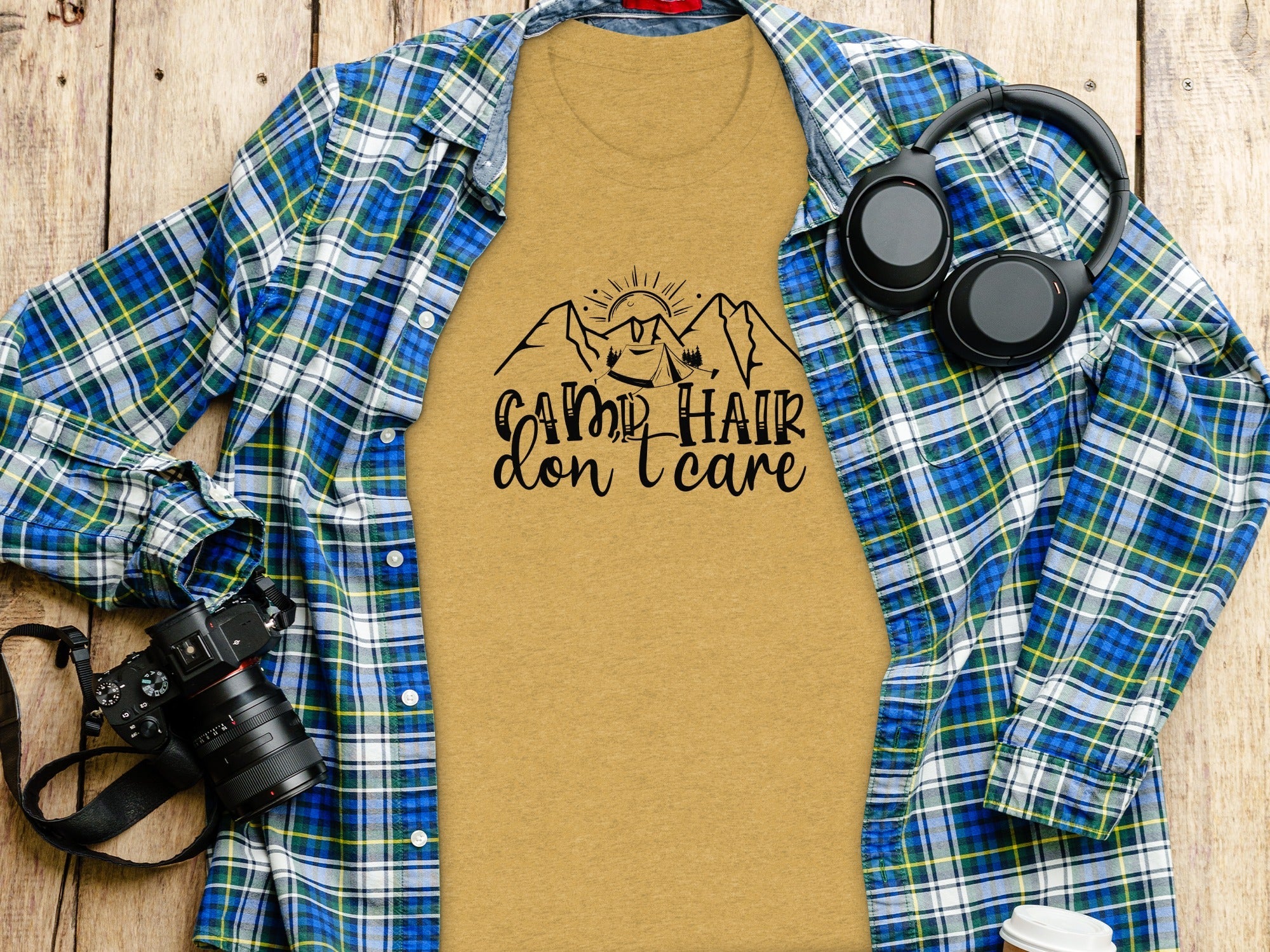 Camp Hair Don't Care Mountain Adventure T-Shirt