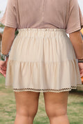 Plus Size Boho Frilled Elastic Waist Shorts