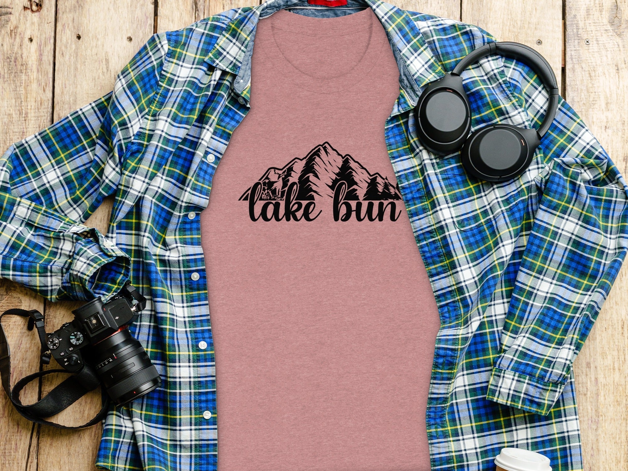 Lake Bun Mountains Nature Lover Graphic Design T-Shirt