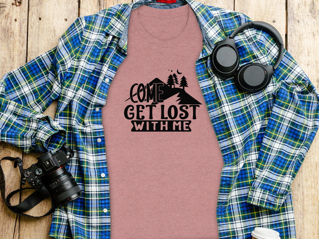 Come Get Lost With Me Mountains and Trees Graphic T-Shirt
