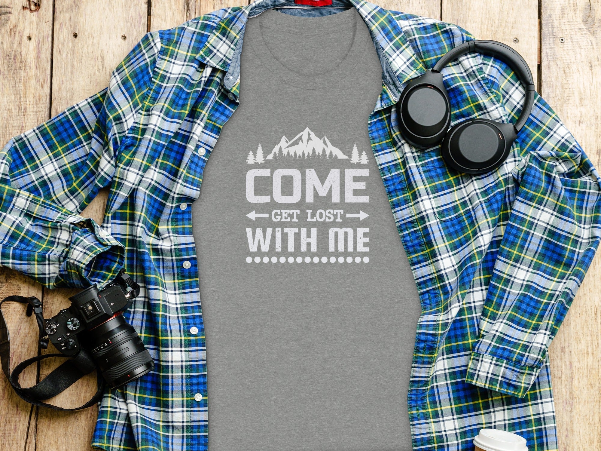 Come Get Lost With Me Mountains and Trees Graphic T-Shirt