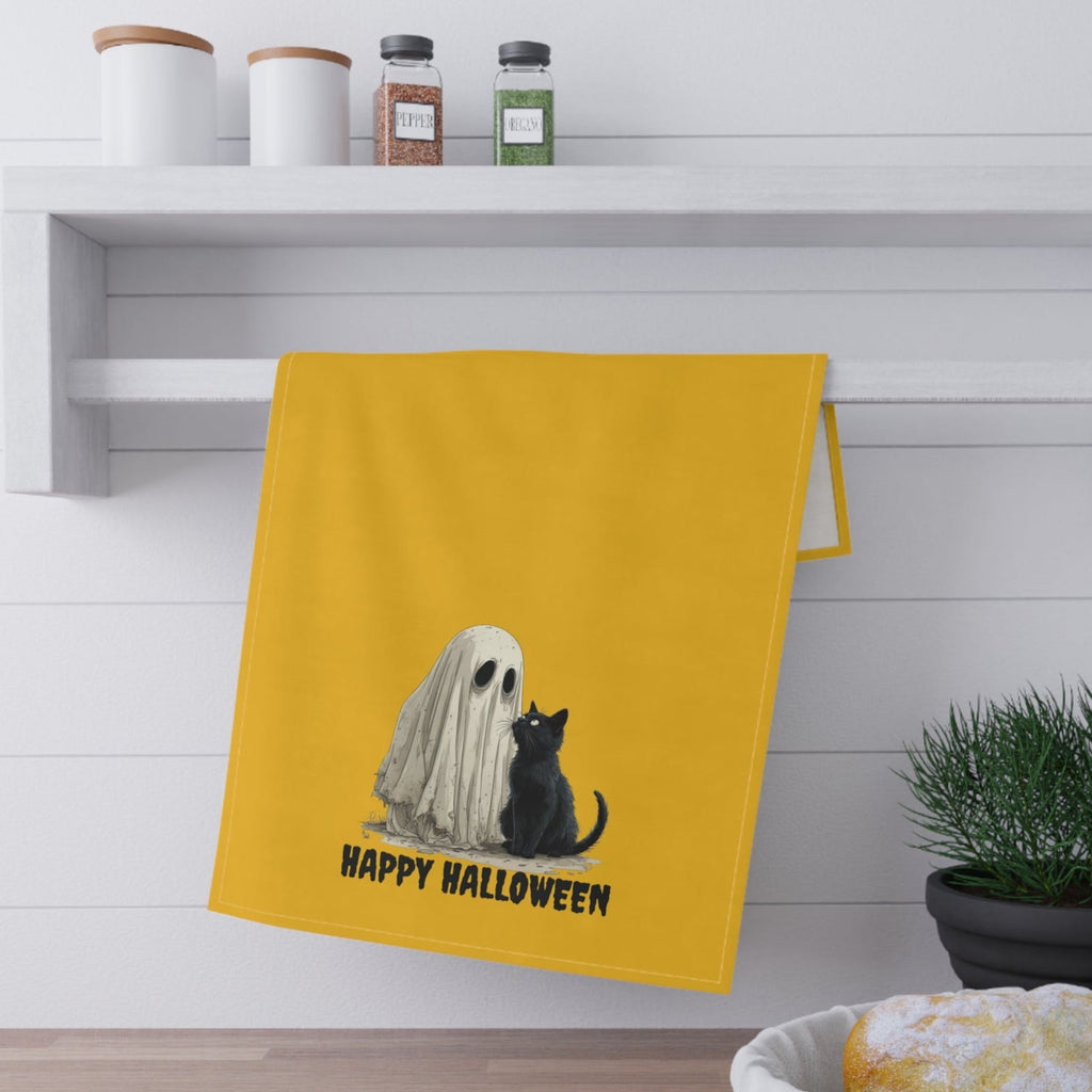 Halloween Ghost & Kitty Tea Towels - Spooky Cat and Ghost Designs