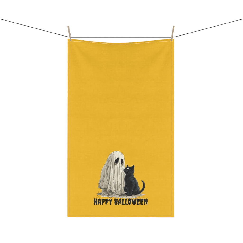 Halloween Ghost & Kitty Tea Towels - Spooky Cat and Ghost Designs