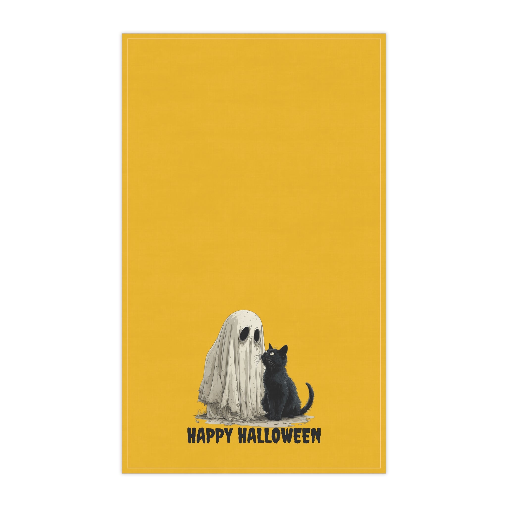 Halloween Ghost & Kitty Tea Towels - Spooky Cat and Ghost Designs