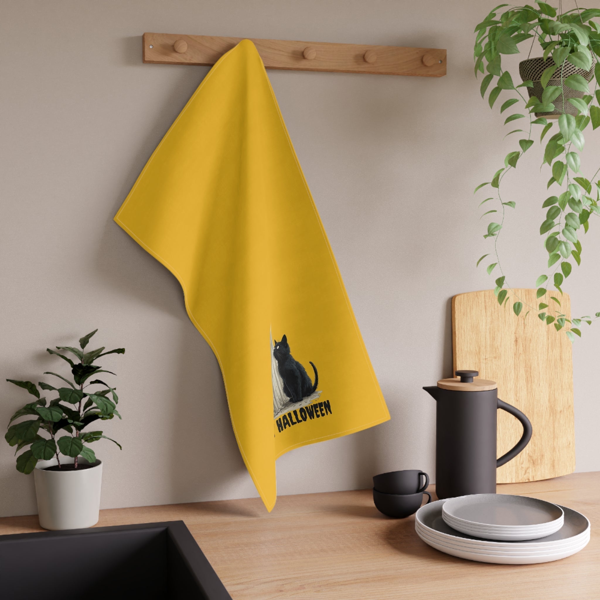 Halloween Ghost & Kitty Tea Towels - Spooky Cat and Ghost Designs
