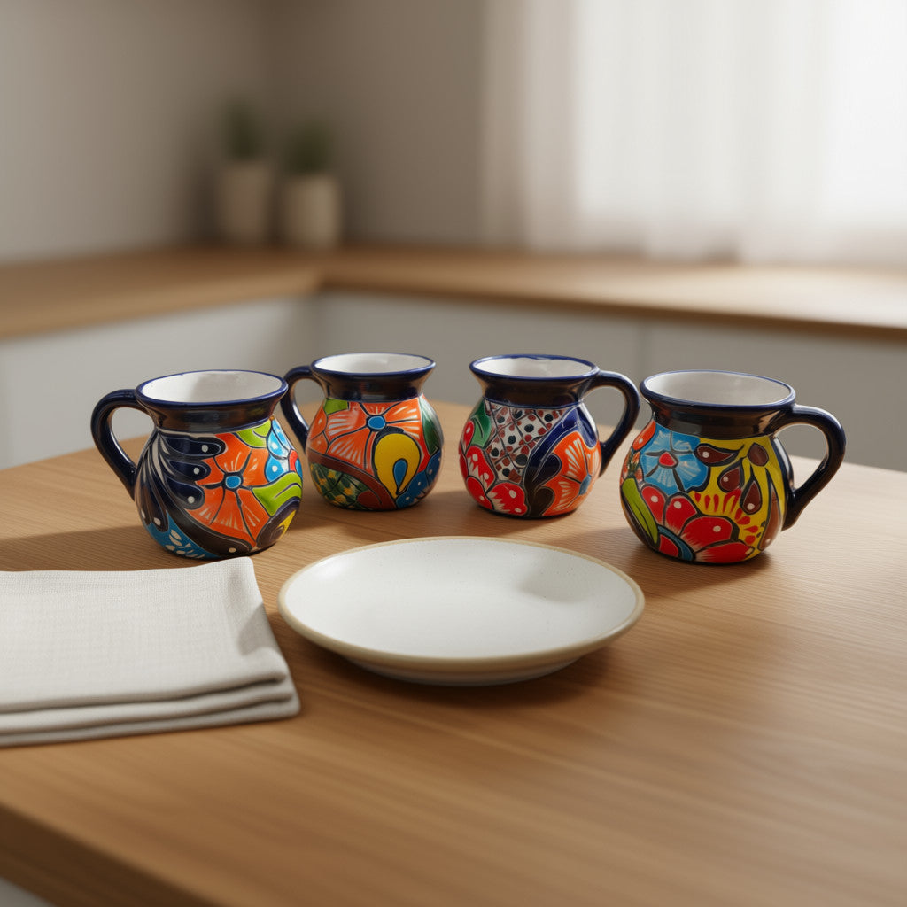 Talavera Floral Coffee Mug | Handmade Mexican Ceramic Cup