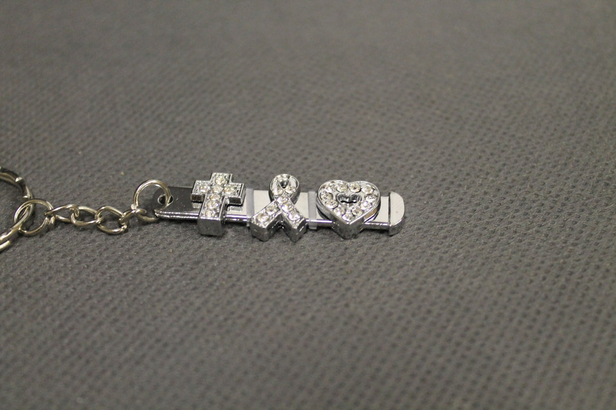 Faith Hope Love Slide Charm Keyring; Gift For Her; Gift for Mom; Girlfriend Gift; Gift for Teen; Bible Verse Jewelry; 1 Cor 13 Jewelry