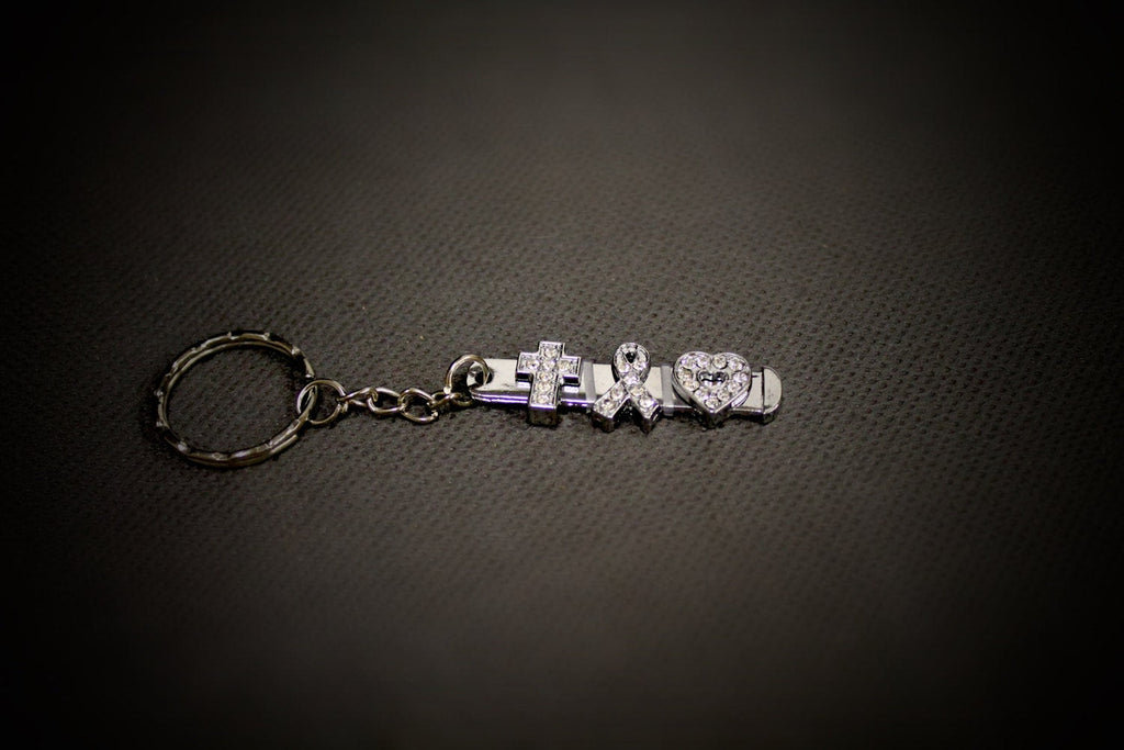 Faith Hope Love Slide Charm Keyring; Gift For Her; Gift for Mom; Girlfriend Gift; Gift for Teen; Bible Verse Jewelry; 1 Cor 13 Jewelry