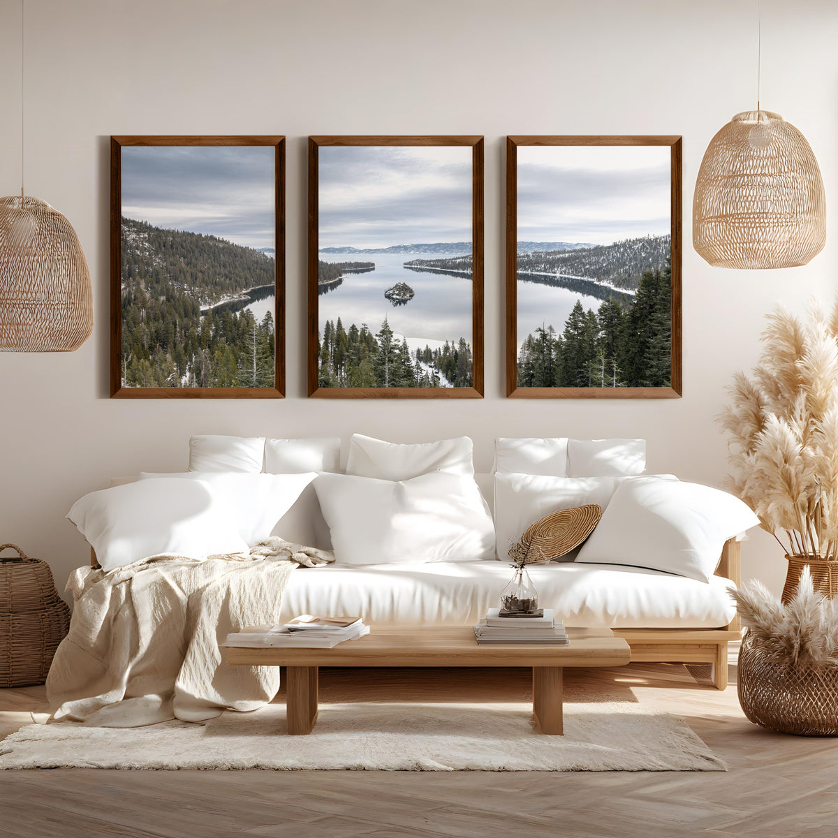 Lake Tahoe, Sierra Nevada Triptych – Mountain Wall Art Set of 3