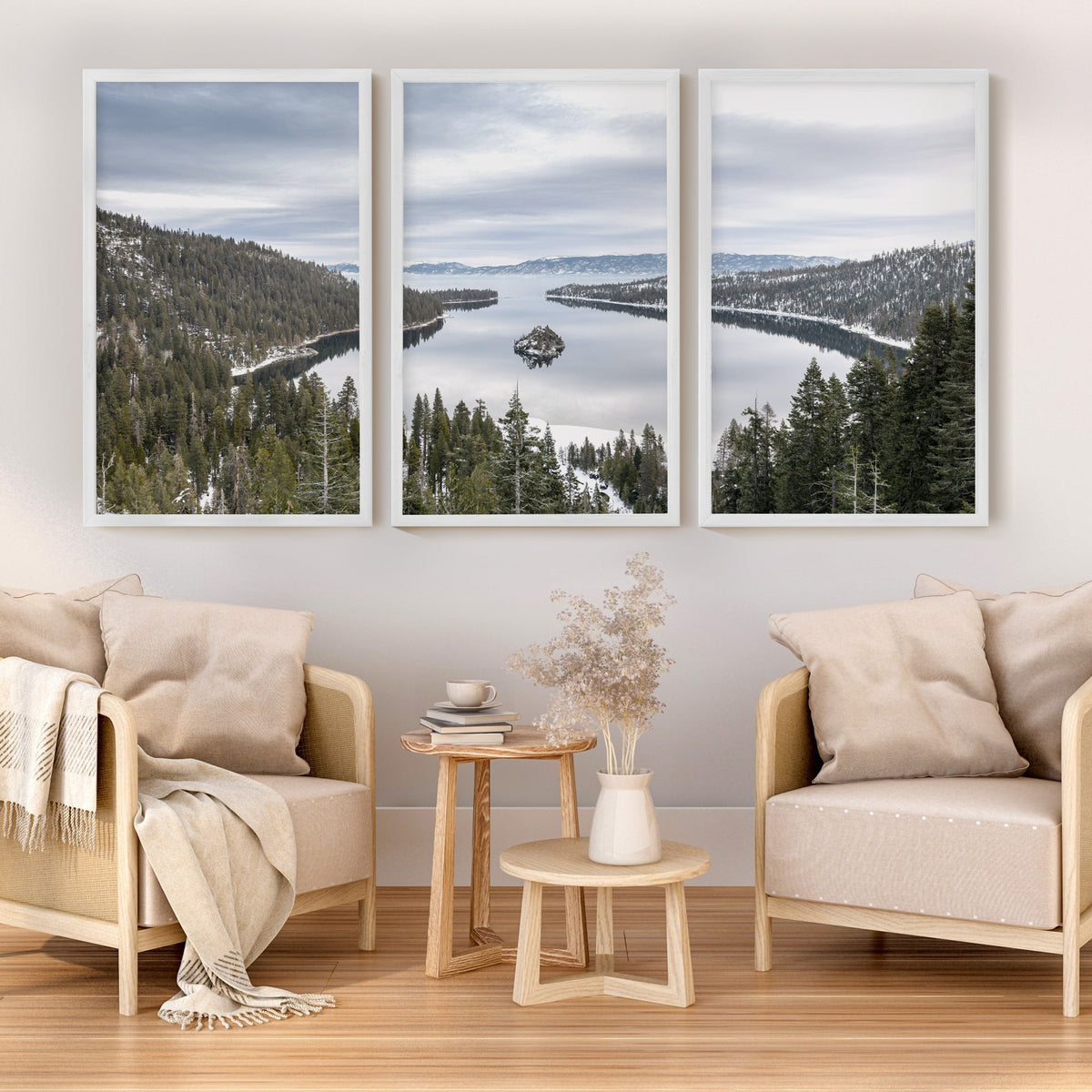 Lake Tahoe, Sierra Nevada Triptych – Mountain Wall Art Set of 3