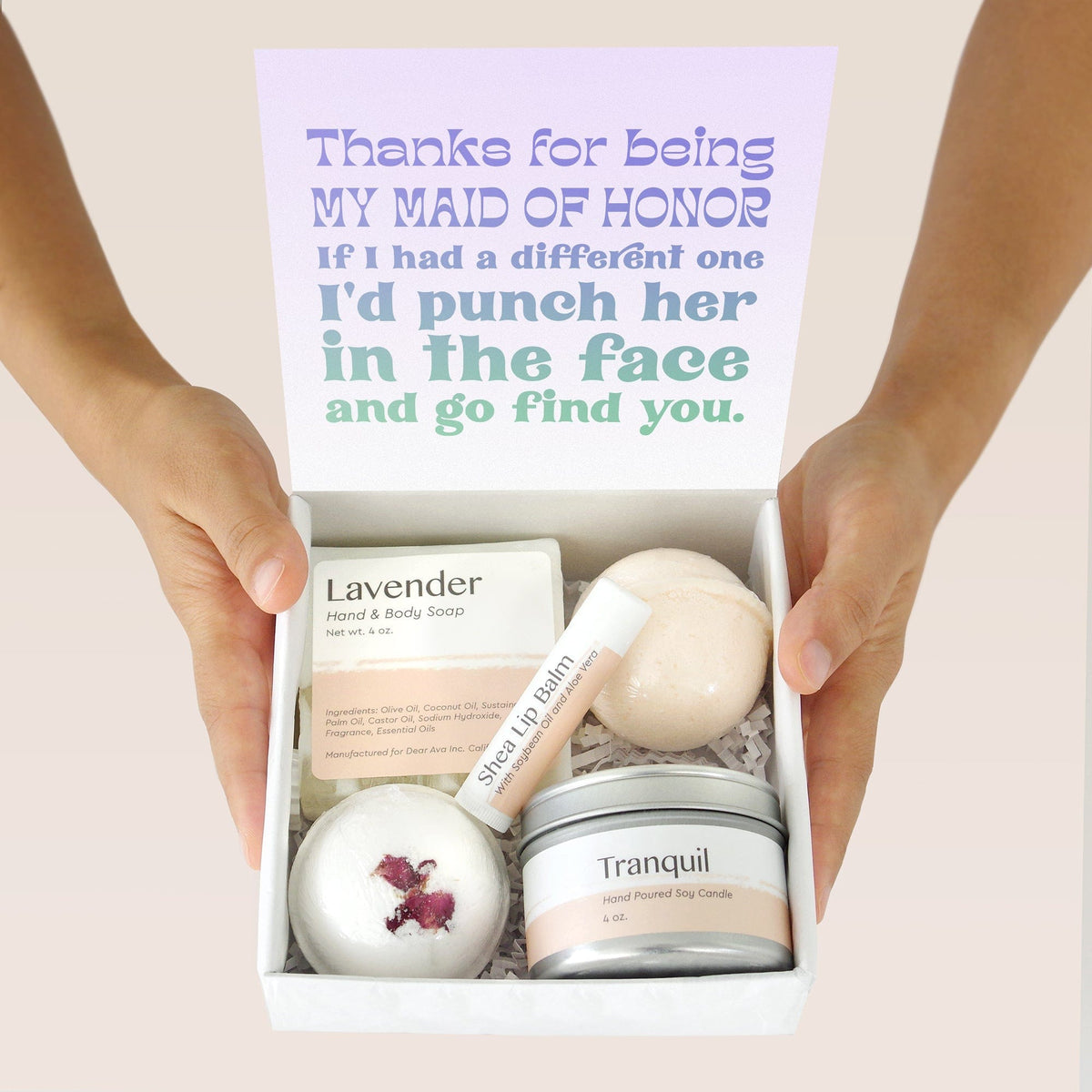 Maid of Honor Double Circle Necklace Spa Gift Box