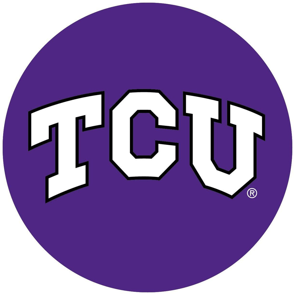 Texas Christian University TCU Horned Frogs Decal Sticker, 4 Inch Round Vinyl Auto Home Window Glass