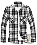 Men's Slim Fit Plaid Flannel Button Up Shirt